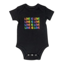 About Face Designs Baby Bodysuit All over Love is Love Print, Black 3-6M Image 1
