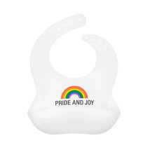 About Face Designs Soft Silicone Baby Bib Rainbow Pride & Joy, White Image 1