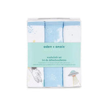 Aden + Anais - 3Pk Cotton Muslin Washcloth, Space Explorers Image 2