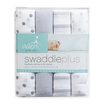 Aden + Anais - 4Pk Dove Muslin Swaddleplus Blankets, Grey/White Image 2