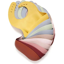 Ali + Oli Silicone Baby Bib Roll Up & Stay Closed (Mauve) Image 3
