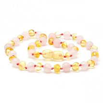 Amber Stone - Baltic Amber & Rose Quartz Necklace 132 Image 1