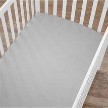American Baby - 100% Natural Organic Cotton Jersey Knit Fitted Crib Sheet, Grey Image 2