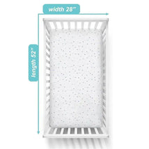 American Baby - Fitted Crib Sheet 28 x 52, Soft Breathable 100% Cotton Jersey Sheet, Silver Blue Arrow Image 2