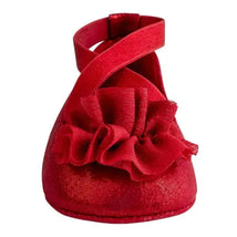 Baby Deer - Red Shimmer Pu One-Strap Skimmer W/Shimmer Chiffon Flower Orn Image 2