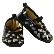 Baby Girls Dress Shoes with Sparkle Hearts, Sizes: 3/6M - 6/9M - 9/12M Image 1