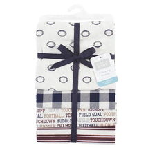 Baby Vision Luvable Friends 4Pk Flannel Receiving Blanket 30X30 In Football Image 1