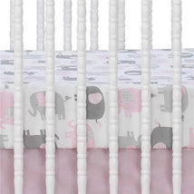 Bedtime Originals Eloise Fitted Crib Sheet, White/Grey/Pink Image 2