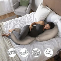 Boppy - Total Body Pregnancy Pillow with Organic Cotton, Biscuit Image 2