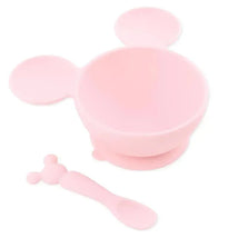 Bumkins - Silicone Feeding Set with Suction for Baby and Toddler, Minnie Mouse Light Pink Image 1