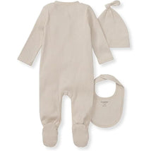Burts Bees - 3Pk Jumpsuit, Hat & Bib Set, Limestone Image 2