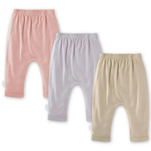 Burts Bees - 3Pk Organic Cotton Baby Harem Pants, Pink Sand Image 2