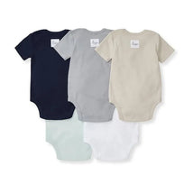 Burts Bees - 5Pk Baby Unisex Solid Short Sleeve Bodysuits, Midnight Image 2