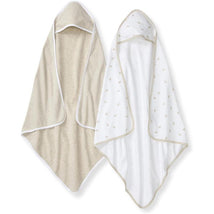 Burt's Bees - Baby Hooded Towels, Absorbent Knit Terry, Hummus Image 1