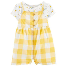 Carters - Baby Girl 2Pk Floral Tee & Shortall Set, Yellow/White Image 1
