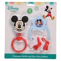 Cudlie - 2Pk Disney Mickey Mouse Rattle & Keyring Teether Image 2
