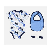 Haddad - Nike Bodysuit Bib Booties 3 Pc Hosiery Little Kids, White/Blue Image 2
