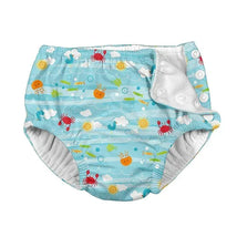 Iplay Snap Reusable Absorbent Swimsuit Diaper - Light Aqua Sea Friends Image 1