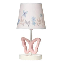 Lambs & Ivy - Baby Blooms Pink Butterfly Nursery Lamp with Floral Shade & Bulb Image 1