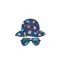Little Me - 2Pc Boy Hat & Sunglass Set, Under The Sea, 0/12M Image 1