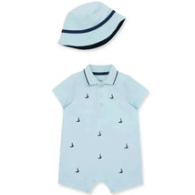 Little Me - Baby Boy Sailboat Knit Romper & Bucket Hat Image 1
