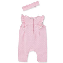 Little Me - Baby Girl Dots Jumpsuit & Headband, Pink Image 2