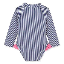 Little Me - Baby Girl Heart Rashguard Blue Image 2