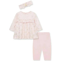 Little Me - Baby Girl Pink Heart Shine Rib Knit Tunic Set Image 3