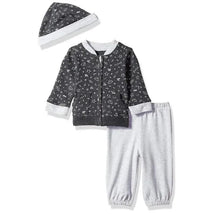 Little Me- Chalkboard Cardigan Set, Heather Gray.