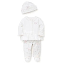 Little Me Dainty Roses Cardigan Set White/Pink Image 2