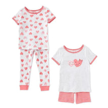 Little Me - Hearts 4 Pieces Cotton Pajamas, Heather Gray Image 5