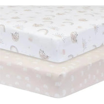 Living Textiles - 100% Cotton Jersey Crib Fitted Sheet, Rainbow Sloth Image 2