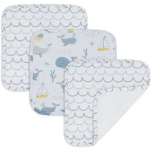 Living Textiles - 3Pk Whale Of A Time Muslin Wash Cloths Image 1