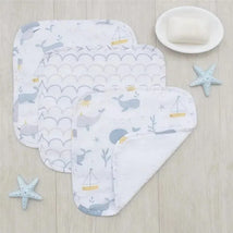 Living Textiles - 3Pk Whale Of A Time Muslin Wash Cloths Image 2