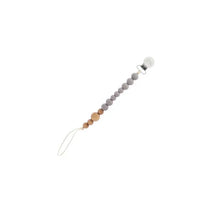 Loulou LOLLIPOP Lolli Colour Block Wood + Silicone Pacifier Clip, Opal Gray Image 1