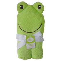 Luvable Friends Animal Face Hooded Woven Terry Baby Towel, Frog Image 2