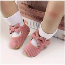 Macrobaby - Baby Girls Shoes Cute Bowknot Striped Mary Jane Flats, Pink Image 2
