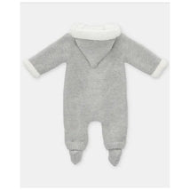 Martin Aranda - Baby Sweater Knit Lined Pramsuit With Removable Feet Glace, Light Grey Image 2