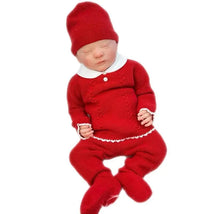 Martin Aranda - Take Me Home Set Petit Flowers Sweater, Leggins & Bonnet, Red Image 1