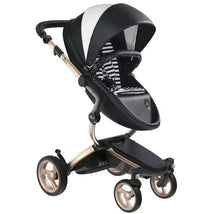 Mima Xari - Complete Stroller, Champagne Chassis | Black & White Seat Pack (Starter Pack Included) Image 1