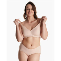 Momcozy - Yn46 Seamless Floral Push Up Nursing Bra-Oyster Pink, Xl Image 2