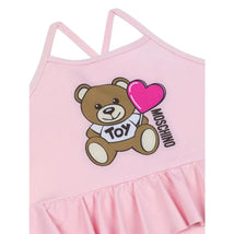 Moschino Baby - Girl Ruffled Swimsuit With Bear Heart Print, Light Pink Image 2