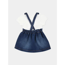 Moschino Baby - Short Sleeve Tee And Bear Overall Skirt Denim Image 2