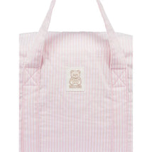 Moschino Baby - Striped Diaper Bag With Bear Patch Changing Mat Light Pink Image 2