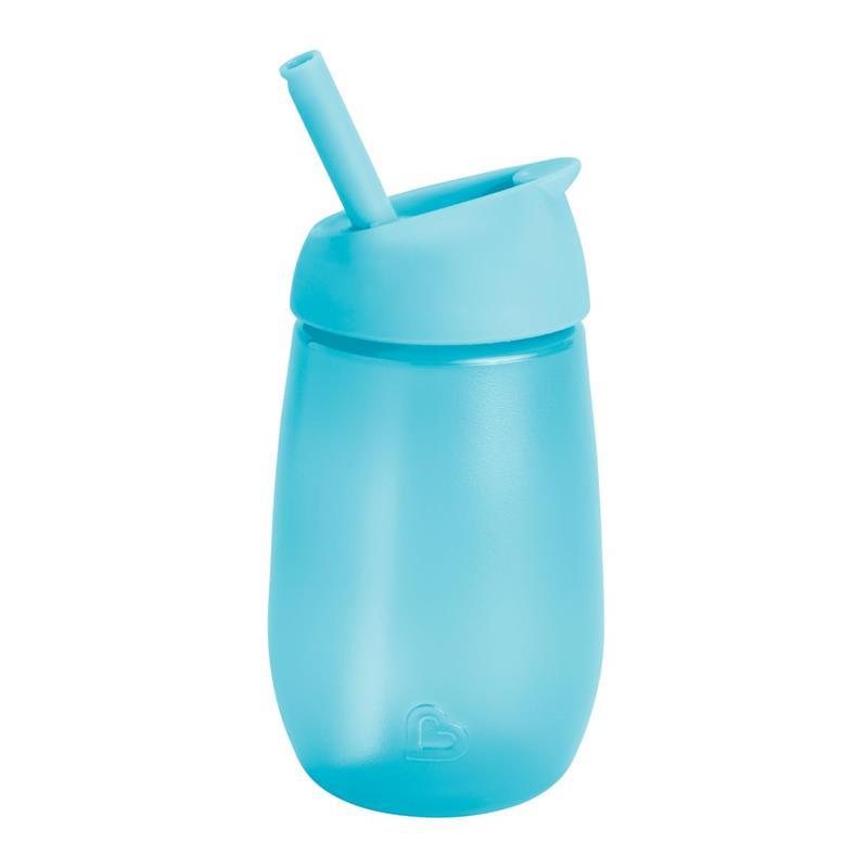 Munchkin - Vaso con pajita de limpieza simple de 10 oz - Azul