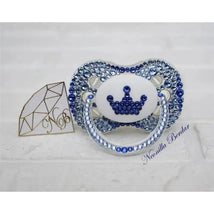 Neonilla Crystal - Pacifier With Swarovski Elite Crown Blue Bling Dummy Image 1
