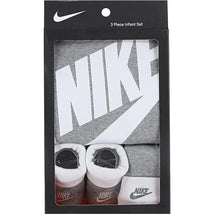 Nike Unisex Baby Bodysuit Beanie Hat and Botties Grey, Set Image 2