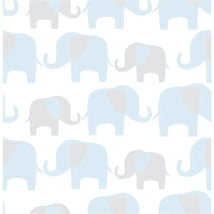 NuWallpaper Brewster Blue Elephant Parade Peel And Stick Wallpaper, Blue Image 2