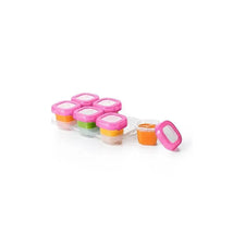 OXO Tot Baby Blocks Freezer Storage Containers 2 oz - Pink Image 1