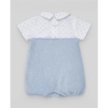 Paz Rodriguez - Baby Boy Knit Newborn Romper, Sky Blue/White Image 2